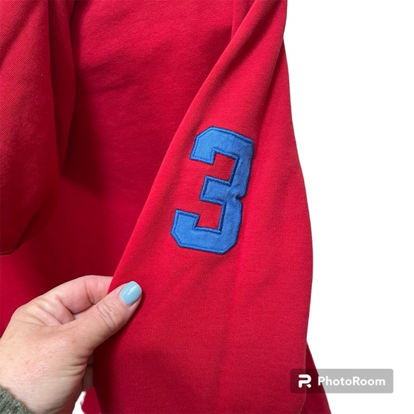 Polo Ralph Lauren Big Pony #3 Patch Edition Red Embroidered Hoodie Sweatshirt L - Picture 4 of 12